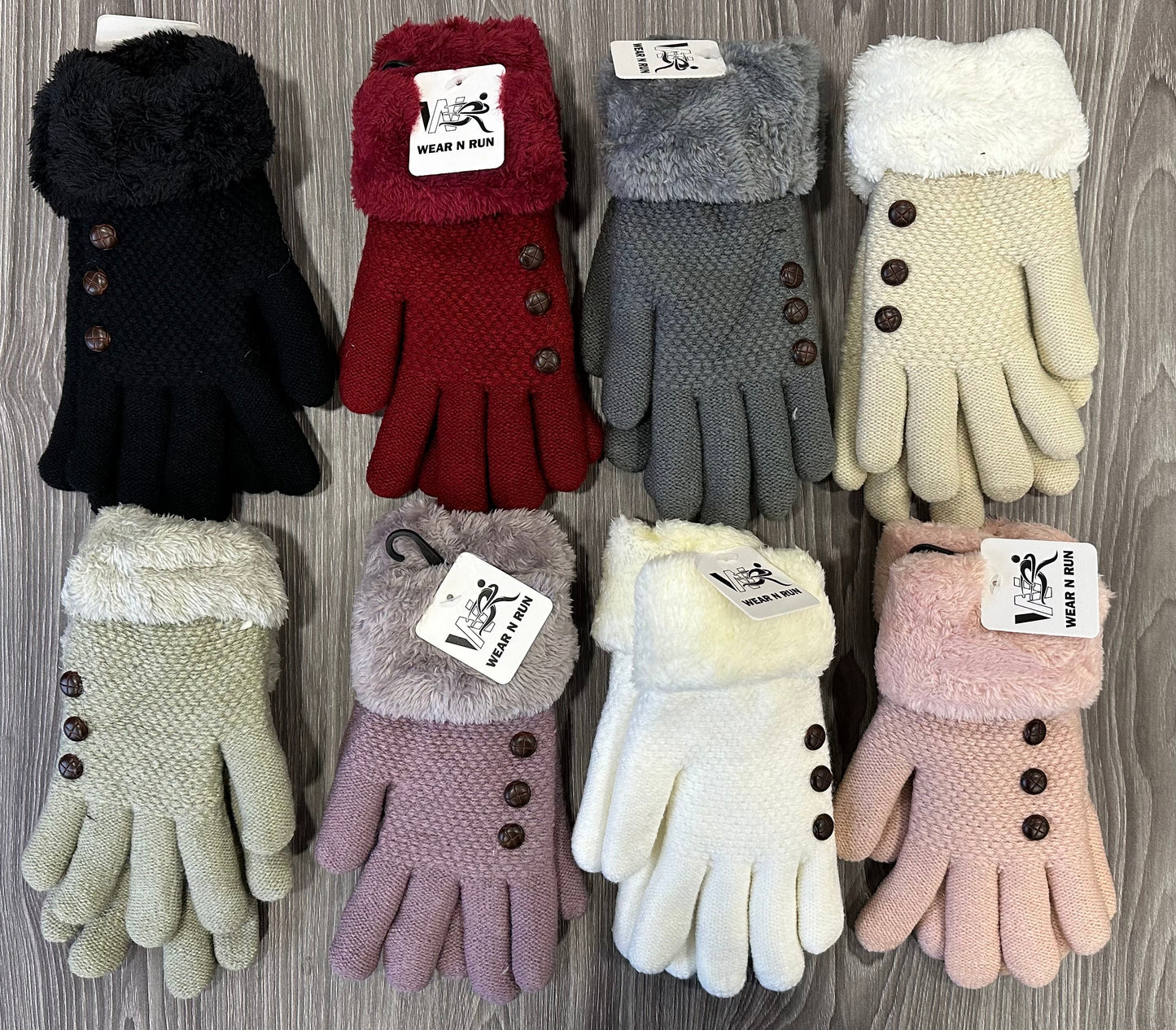 Gloves - Woven Wool Cuffed - Ladies
