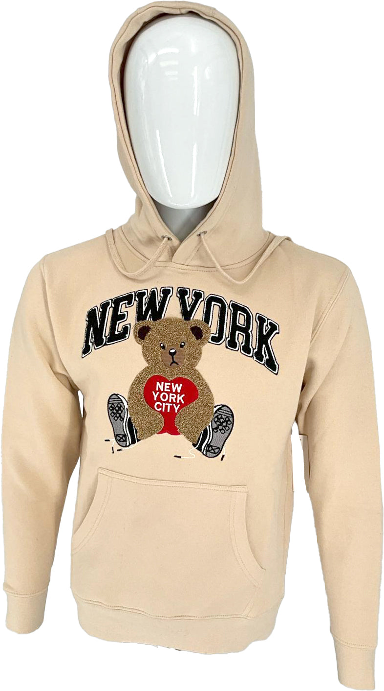 Hoodie Applique Bear Unisex