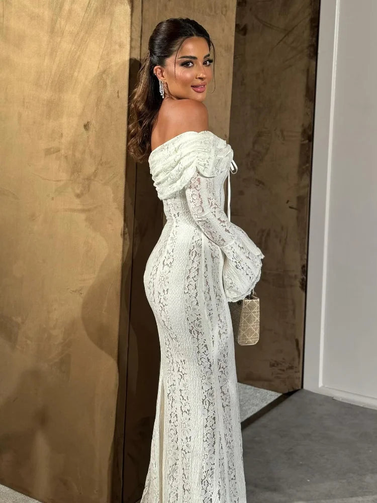 Mary Lace Maxi- Ivory