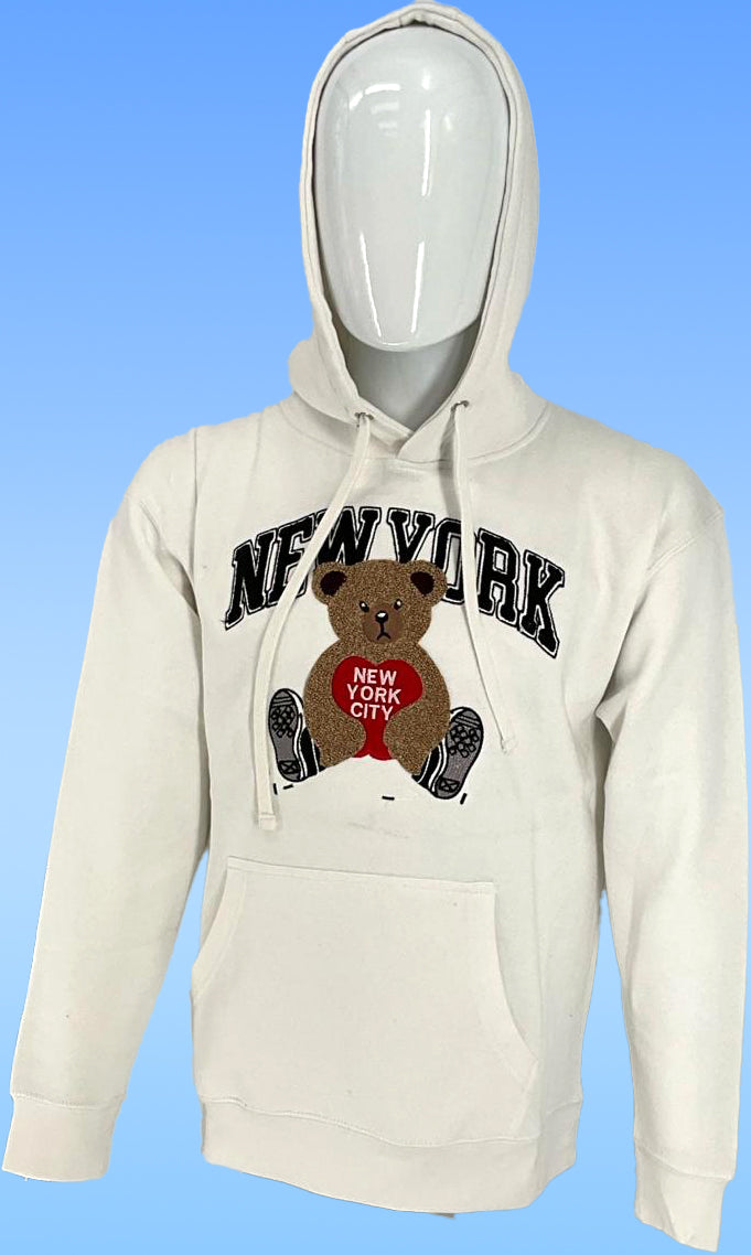 Hoodie Applique Bear Unisex