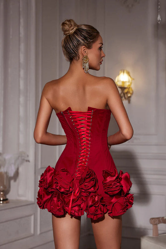Linette Corset Mini- Red