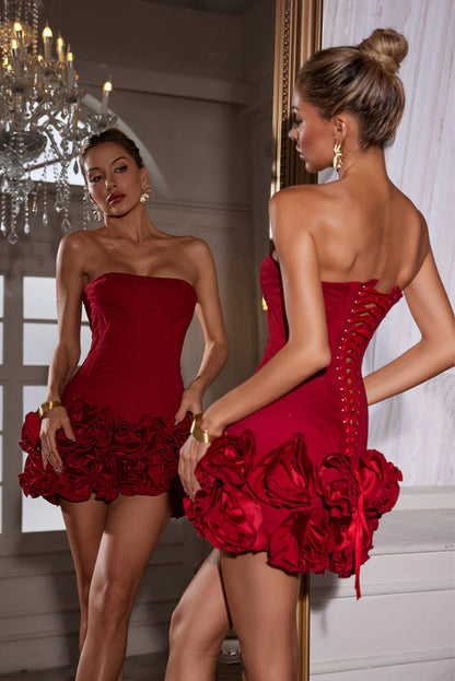Linette Corset Mini- Red