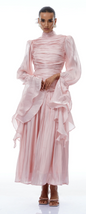 Nevada Pink Glossy Maxi Dress