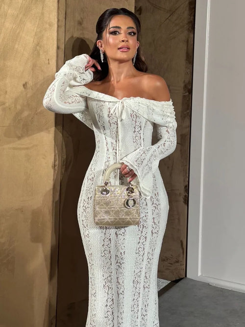 Mary Lace Maxi- Ivory