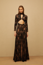 Taylor Black Cut Out Floral Lace Maxi Dress