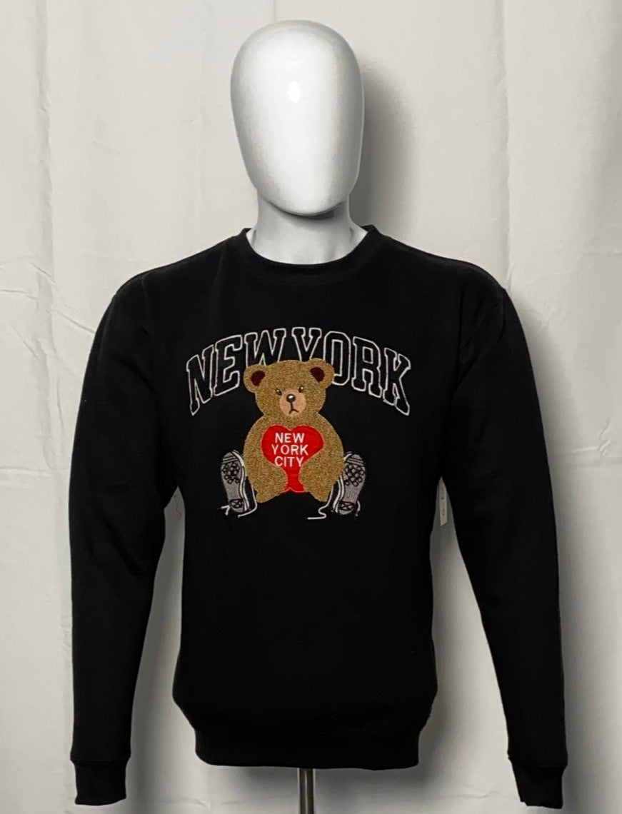 [JEEP]★24SS★Bear Applique Sweat Sweatshirt Applique Bear Unisex – Mars Fashion