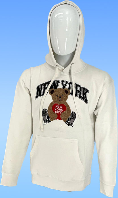 Hoodie Applique Bear Unisex